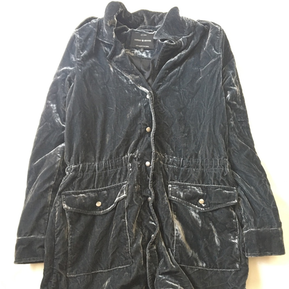 Blue Gray Soft Velvet Jacket